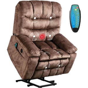 Recliner Chair Power Headrest Recliner, Alloy Steel Reclining Mechanism, Ergonomic Recliner Chair Electric with USB Ports (Fabric)